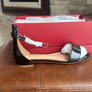 YDN Black Patent Leather Sandals